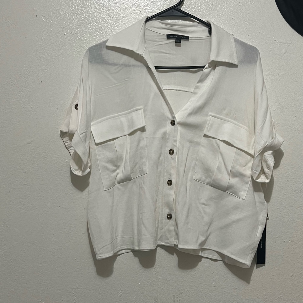 Moa Moa White Button Down Shirt